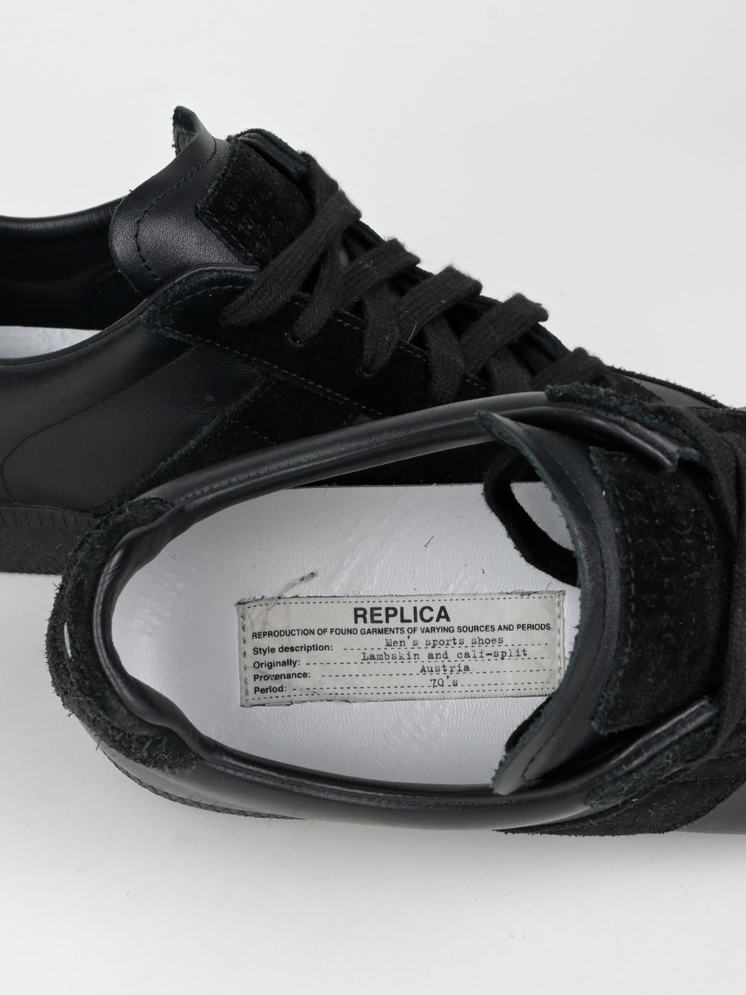 Replica Black Leather GAT Sneakers Gum Sole