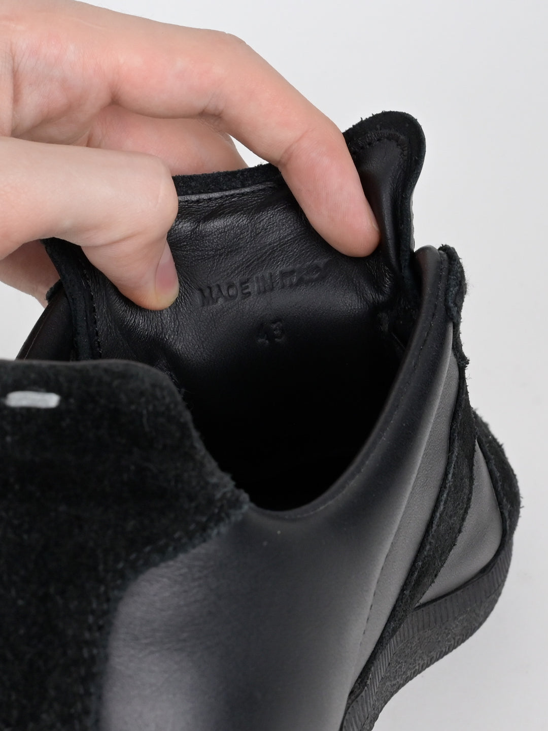 Replica Black Leather GAT Sneakers Gum Sole