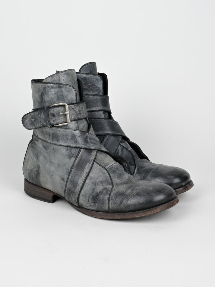 Buckle Leather Boots