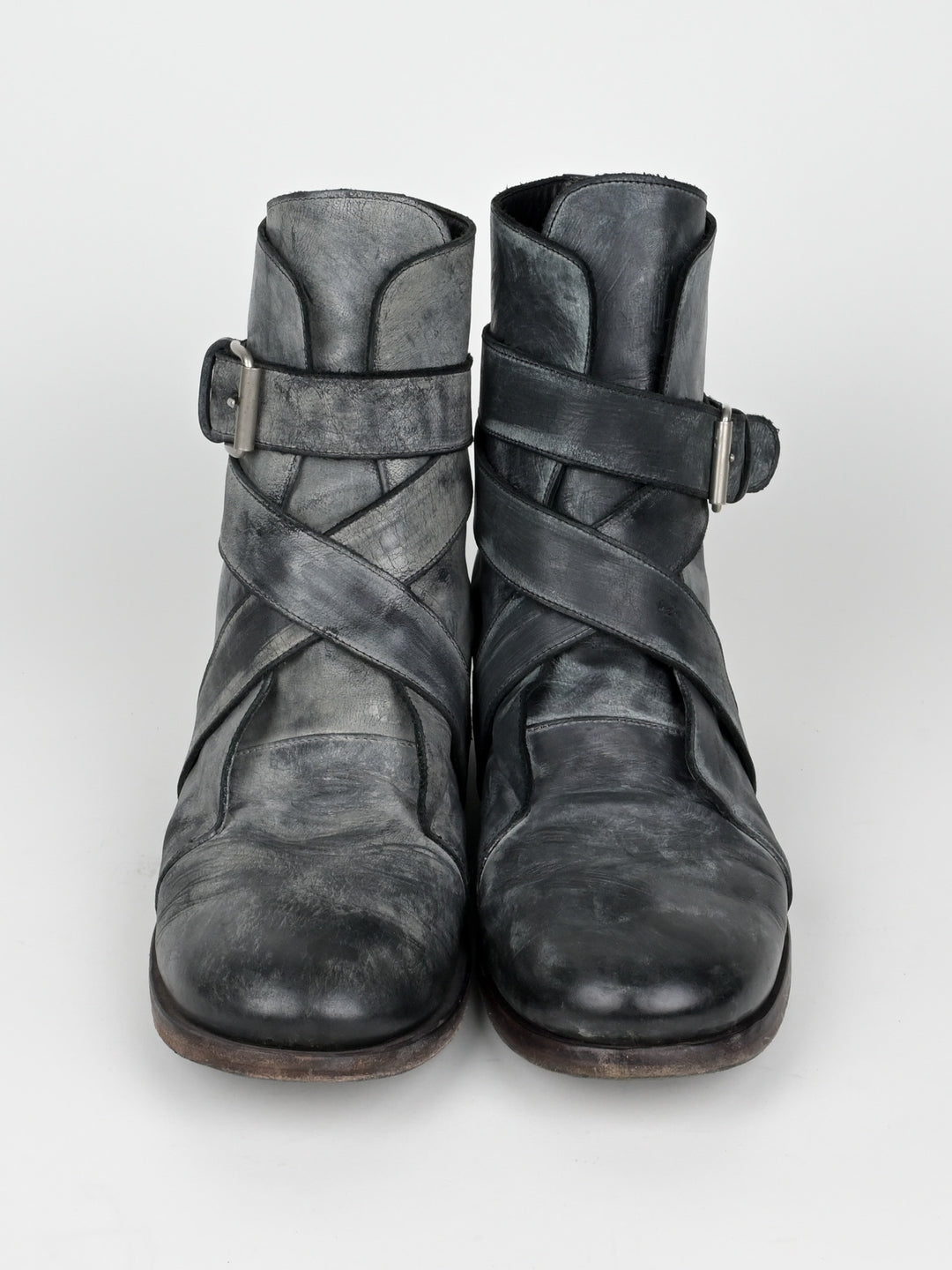 Buckle Leather Boots