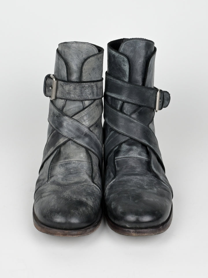 Buckle Leather Boots