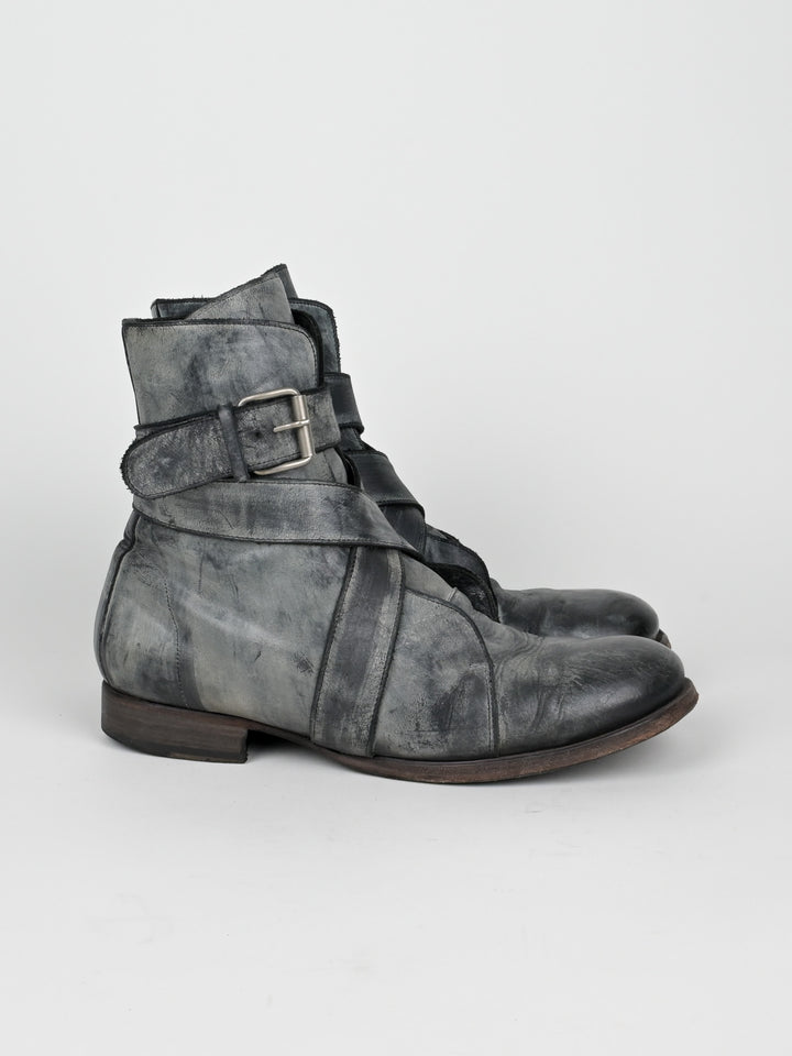 Buckle Leather Boots