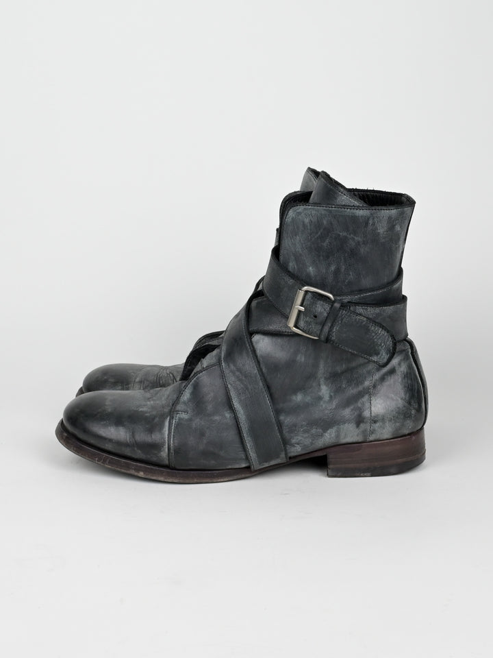 Buckle Leather Boots