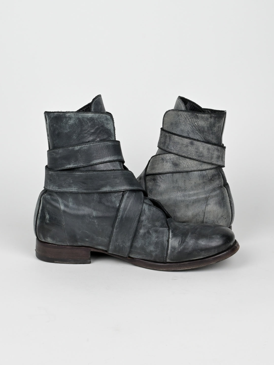 Buckle Leather Boots