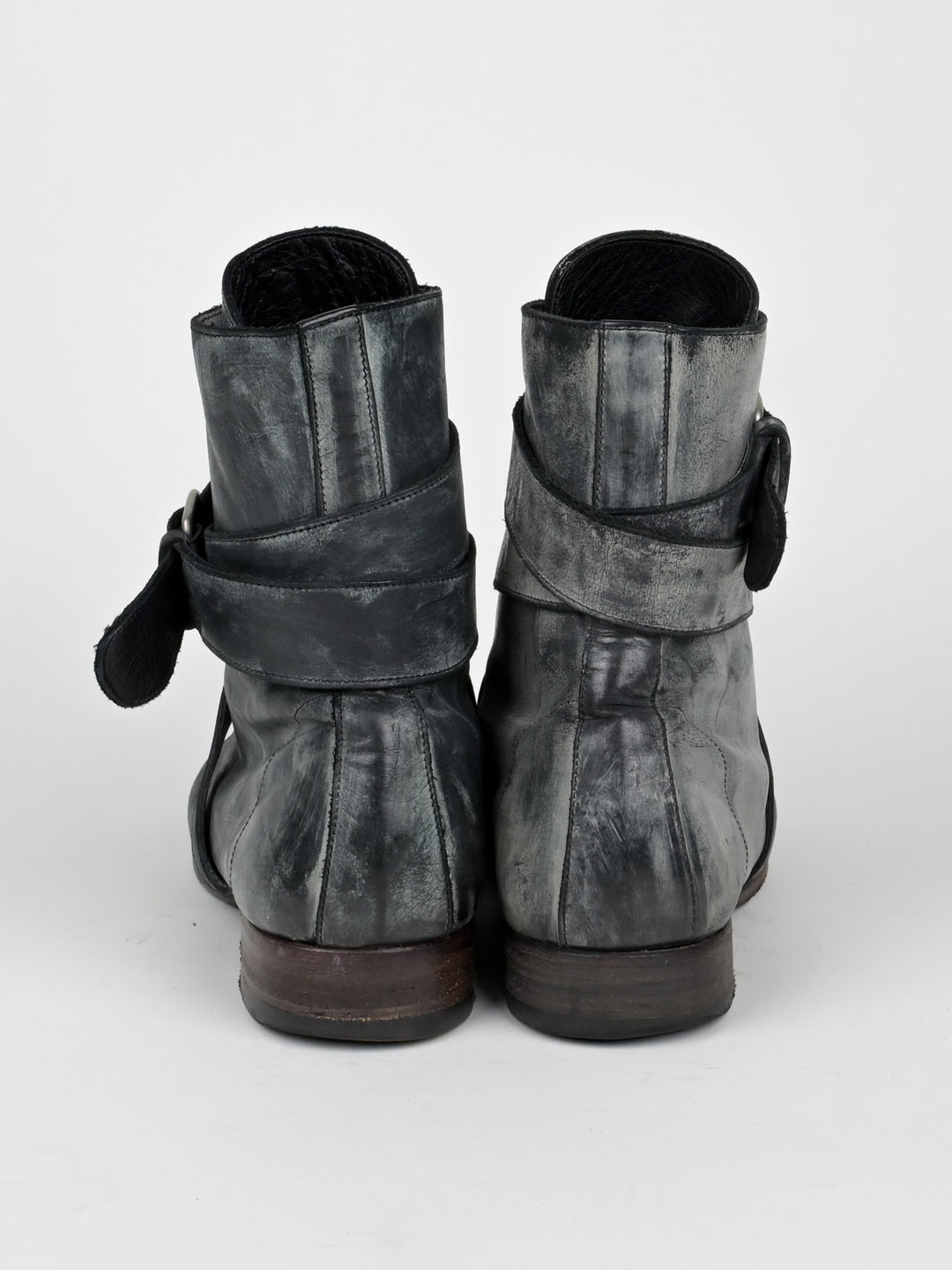 Buckle Leather Boots