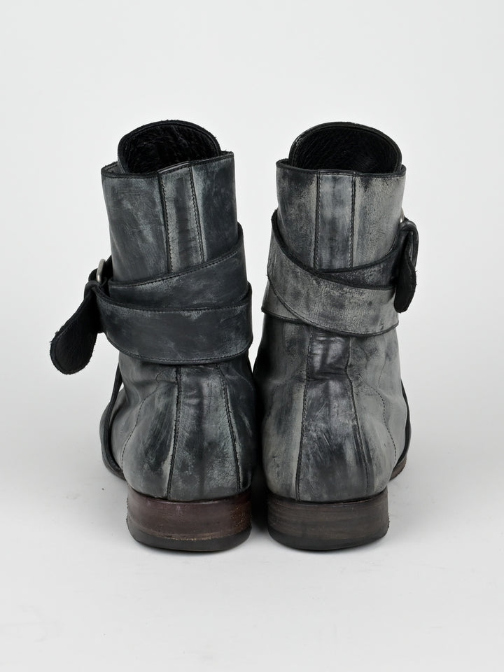 Buckle Leather Boots