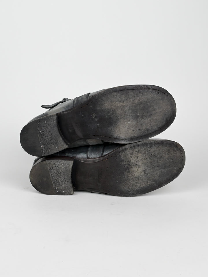 Buckle Leather Boots