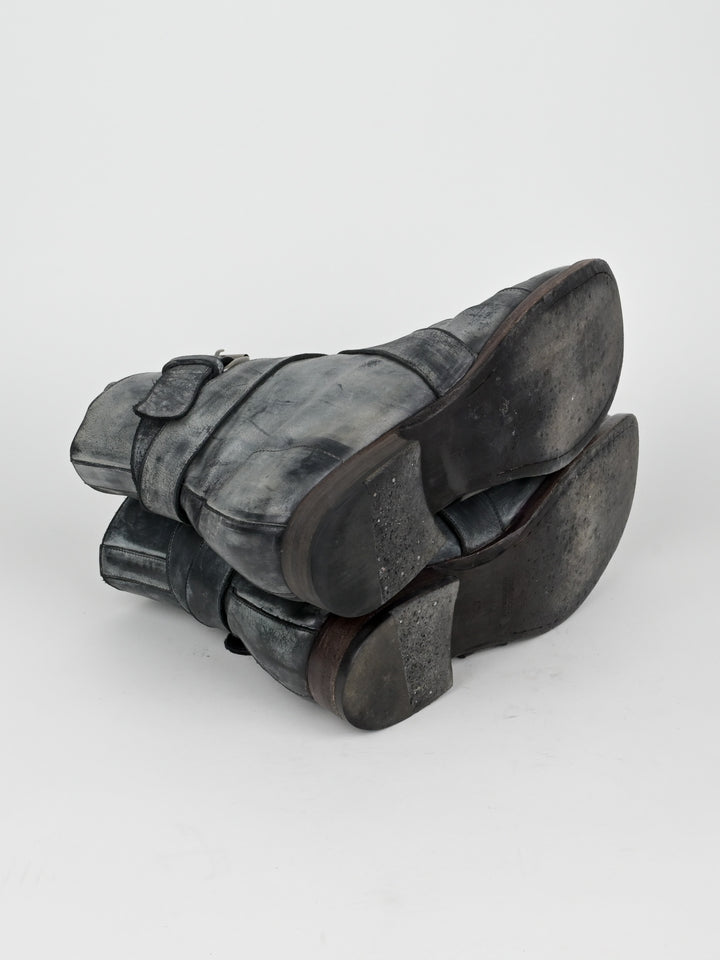 Buckle Leather Boots