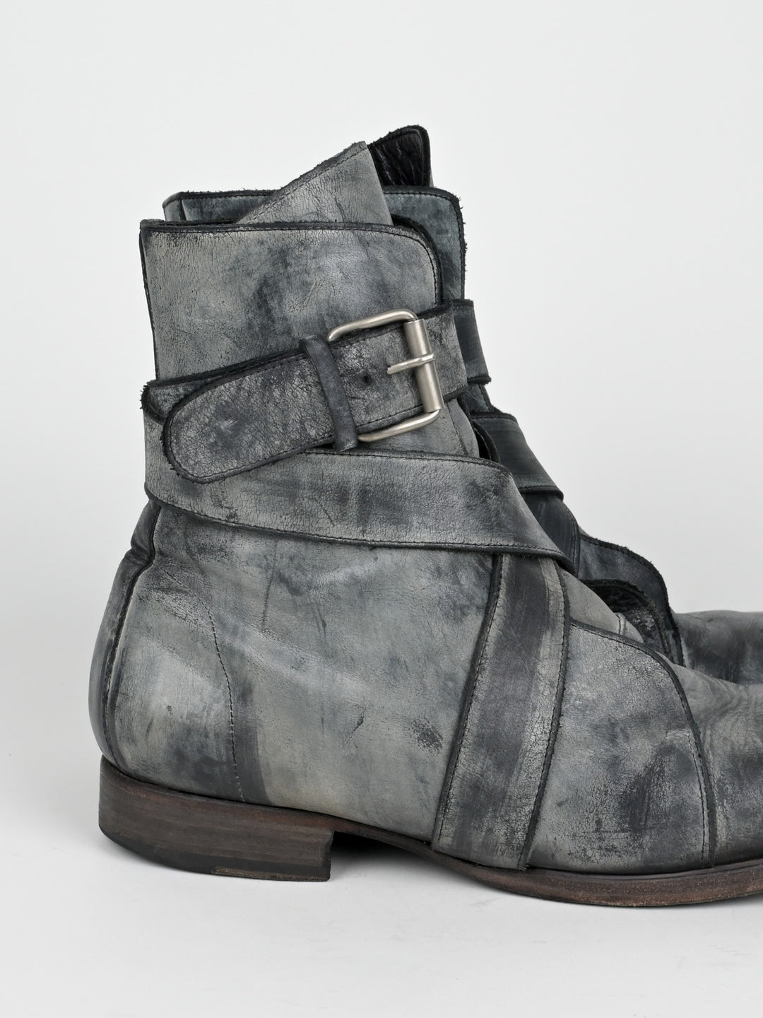 Buckle Leather Boots