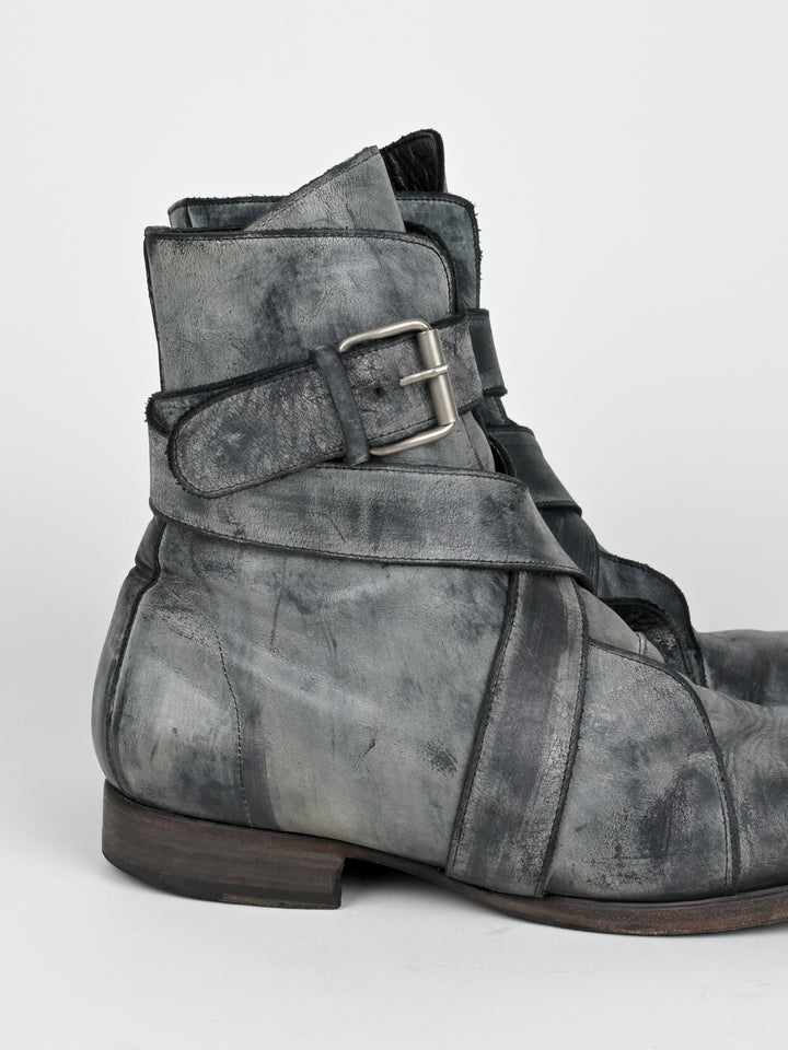 Buckle Leather Boots