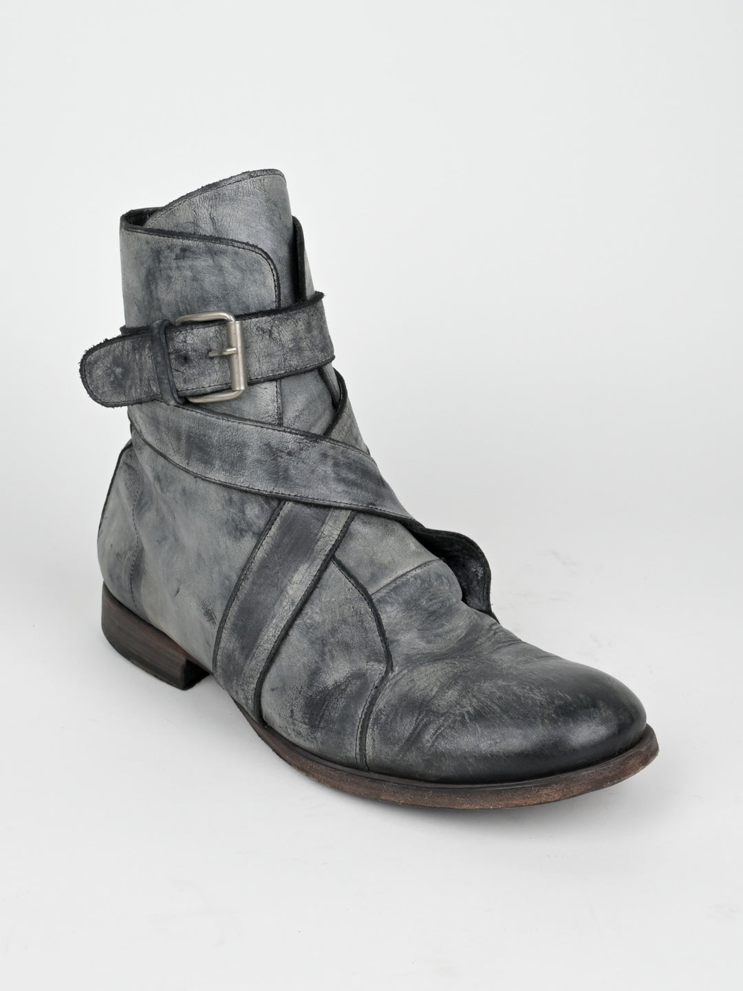 Buckle Leather Boots