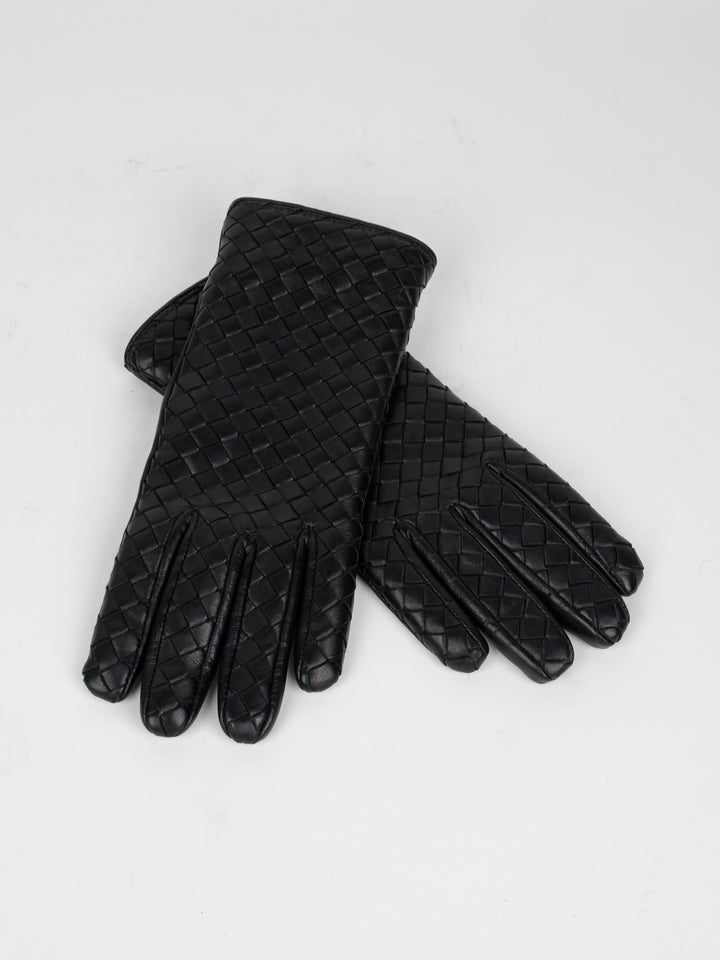 Intrecciato Leather Gloves