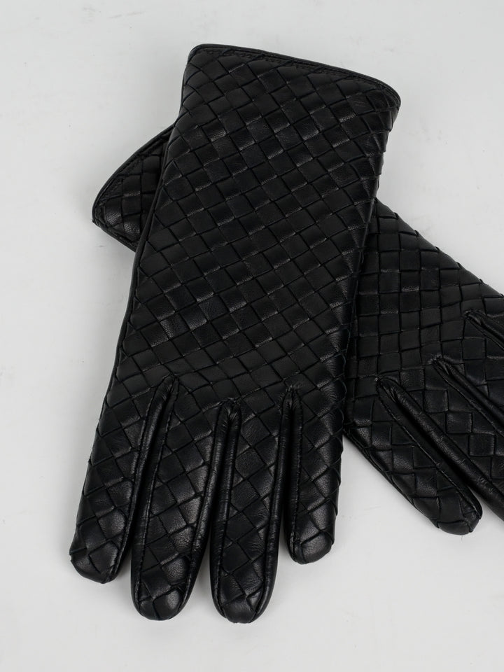Intrecciato Leather Gloves