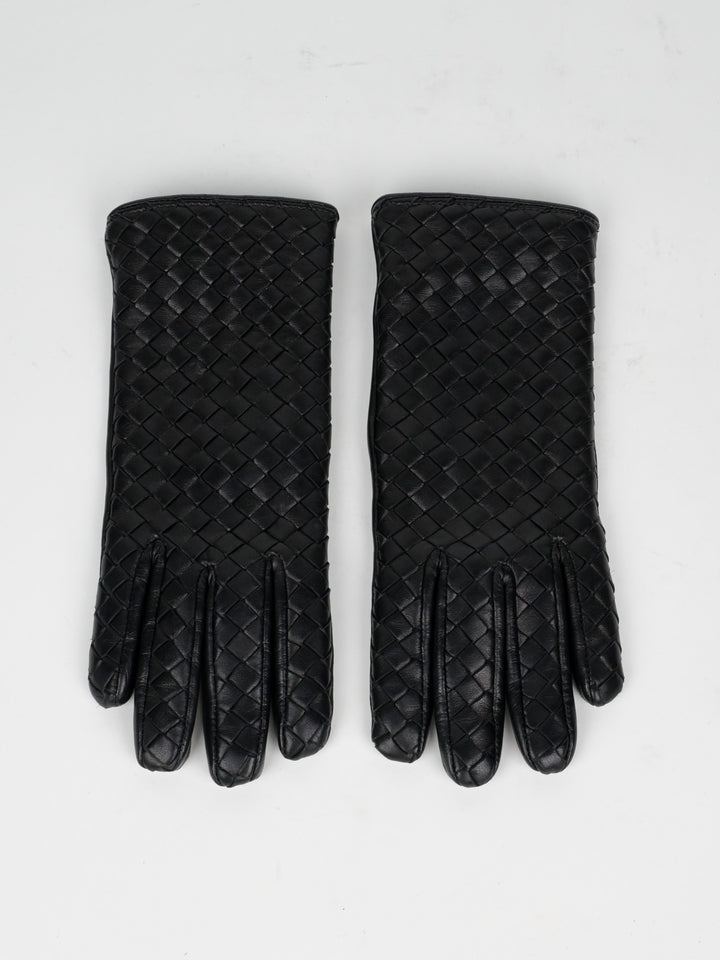 Intrecciato Leather Gloves
