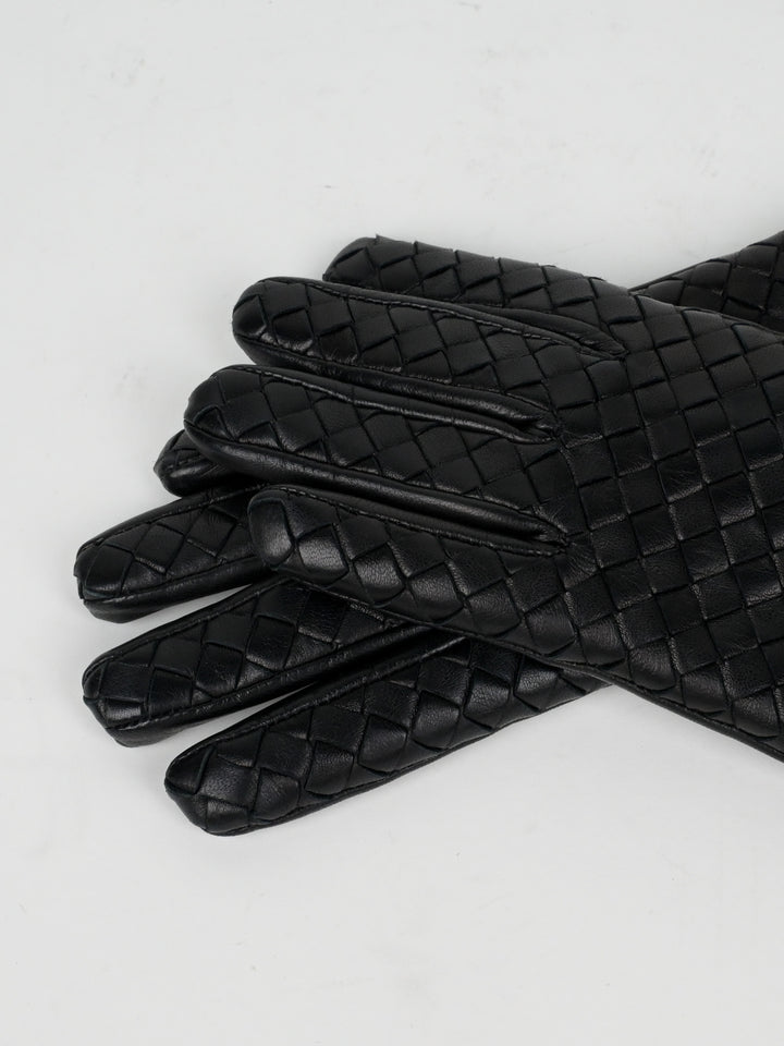 Intrecciato Leather Gloves