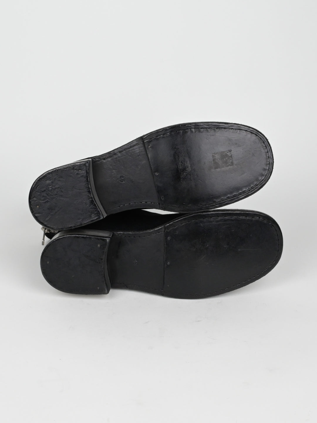 788ZI Black Back Zip Suede Metal Heel