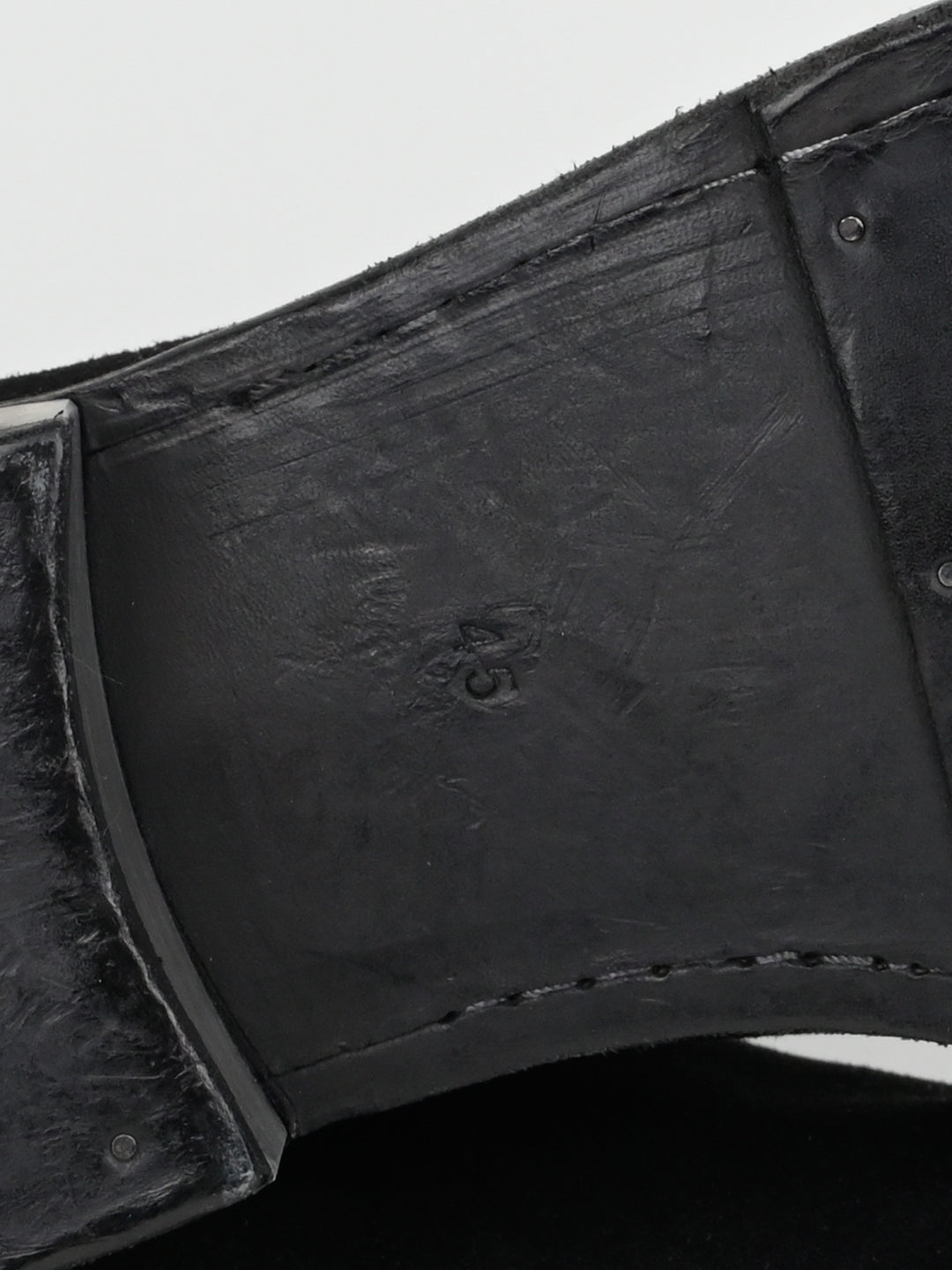 788ZI Black Back Zip Suede Metal Heel