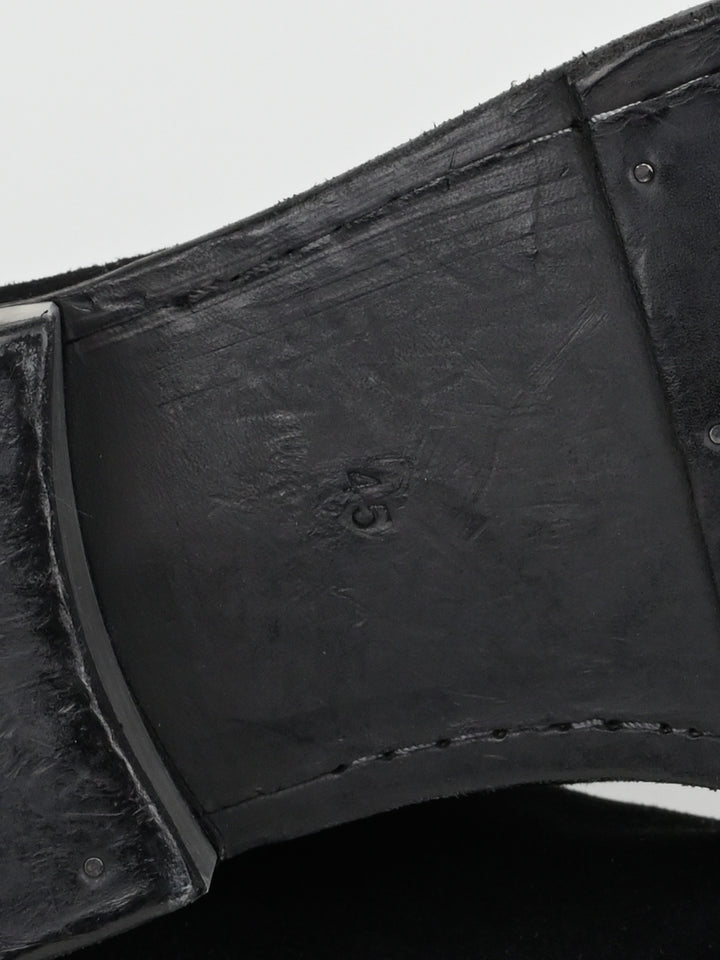 788ZI Black Back Zip Suede Metal Heel