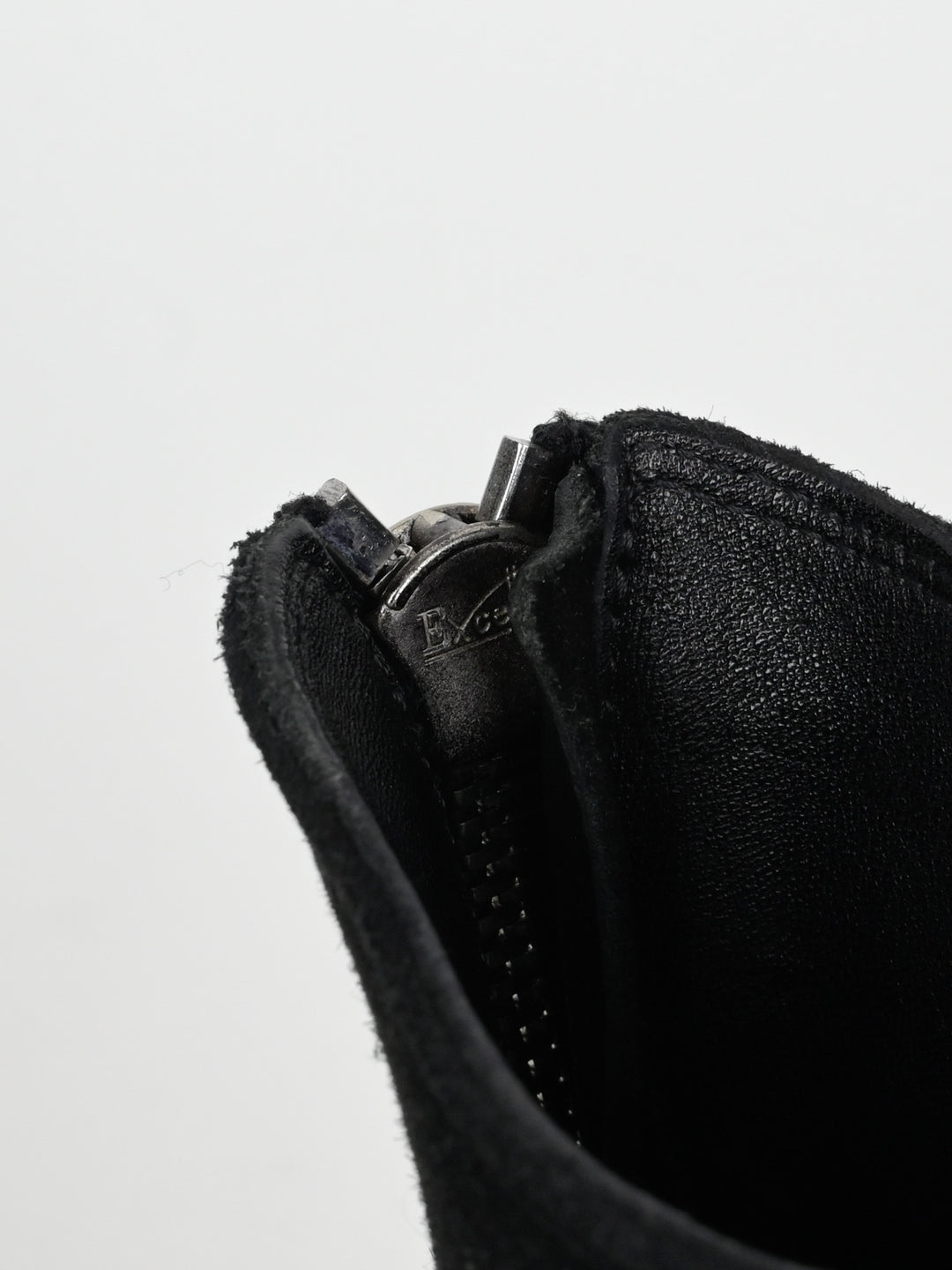 788ZI Black Back Zip Suede Metal Heel