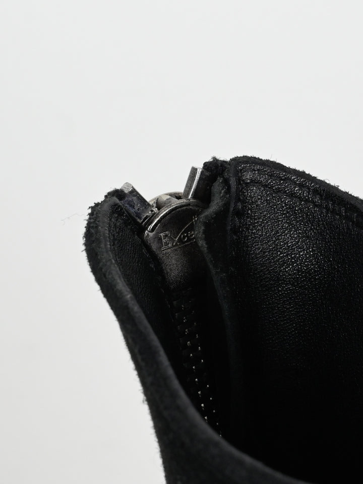788ZI Black Back Zip Suede Metal Heel