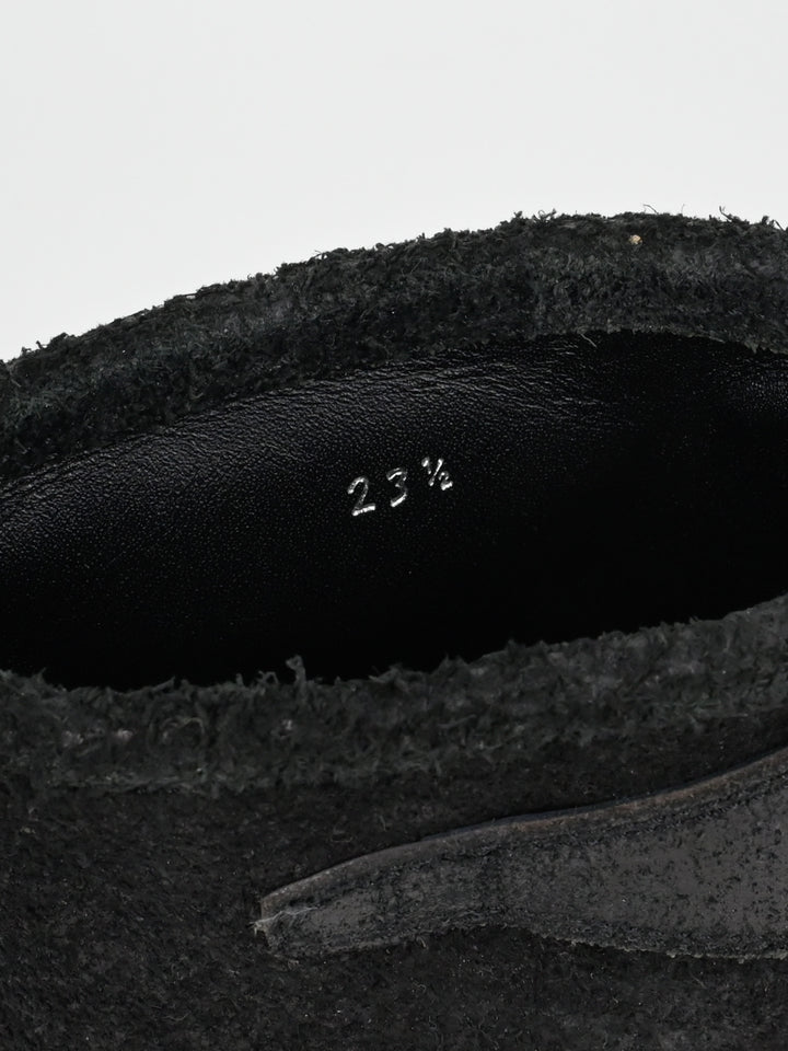 Reversed Leather Buckle Boots