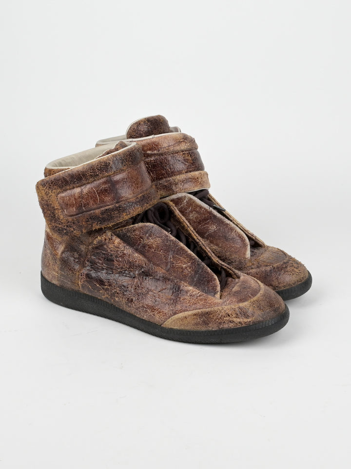 Cracked Leather Future High Top Sneakers
