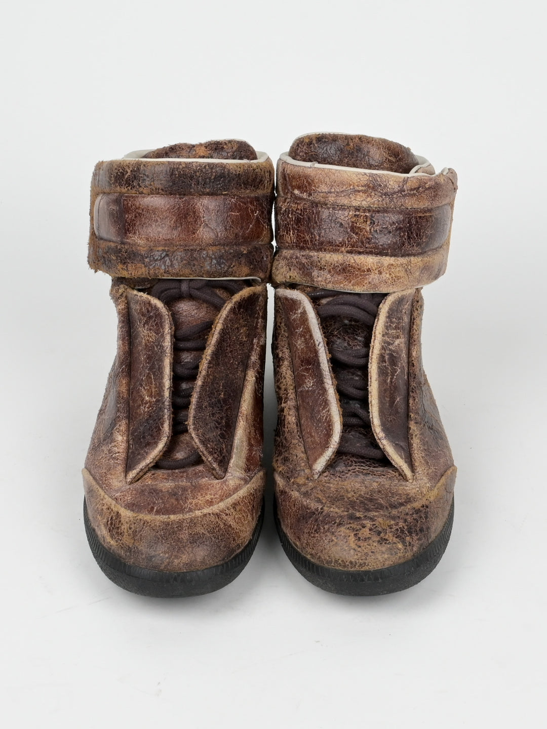 Cracked Leather Future High Top Sneakers