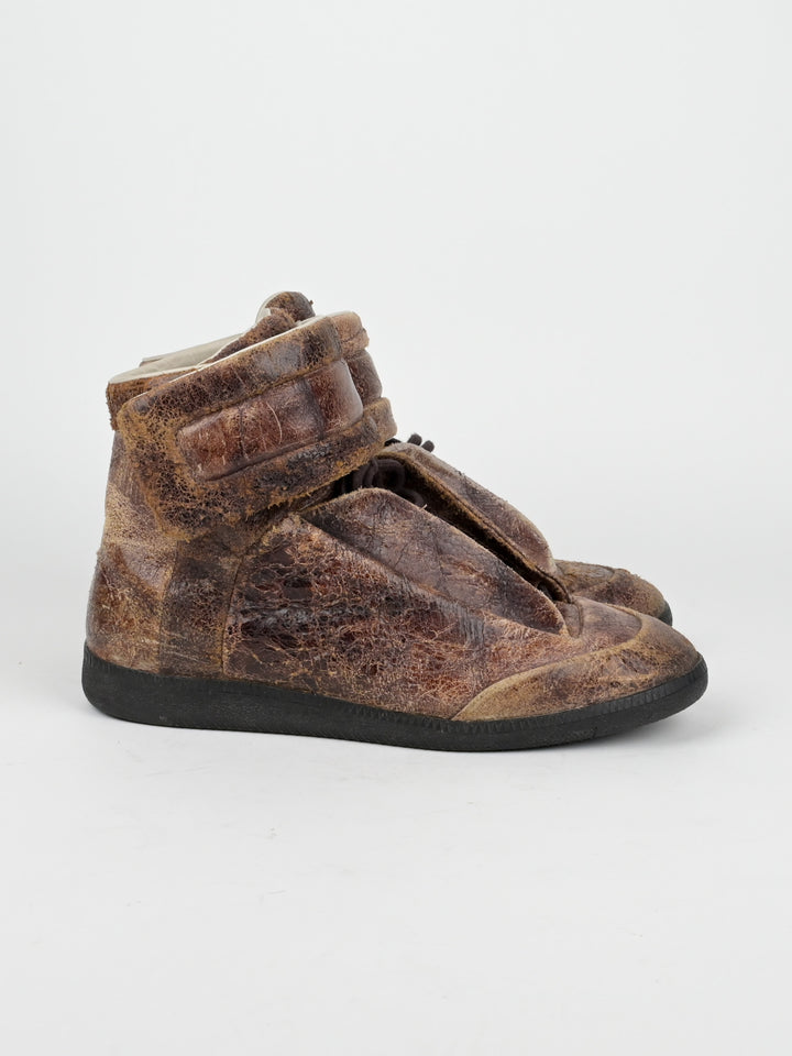 Cracked Leather Future High Top Sneakers