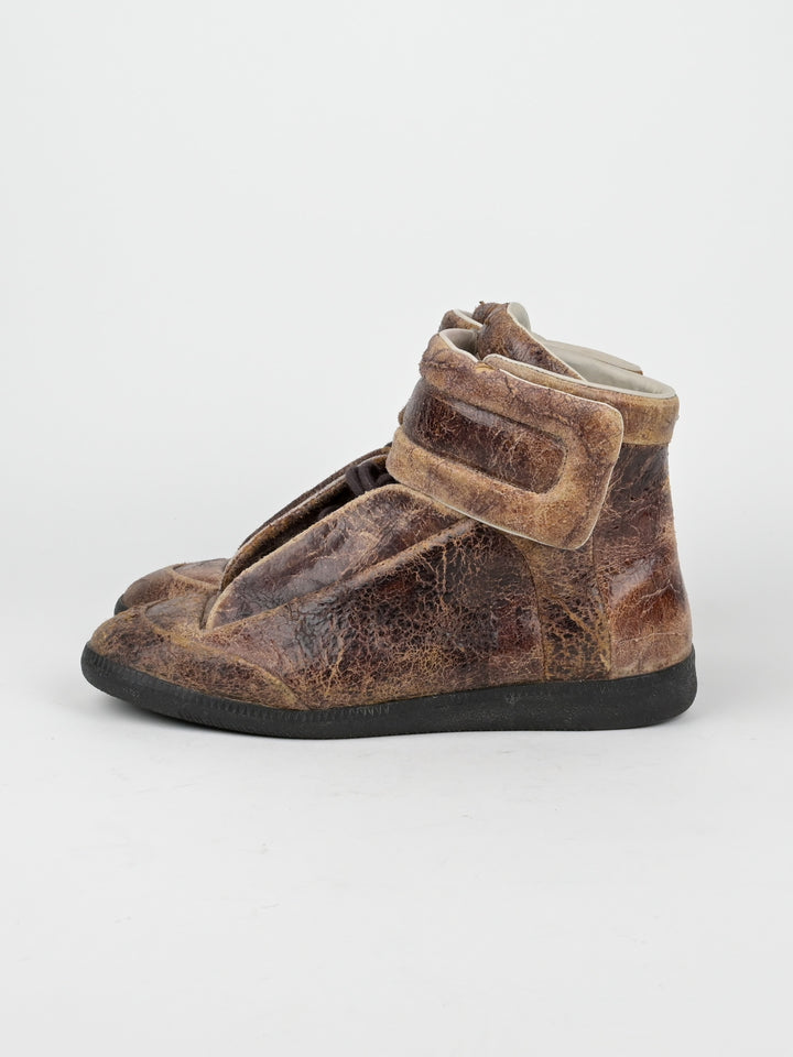 Cracked Leather Future High Top Sneakers