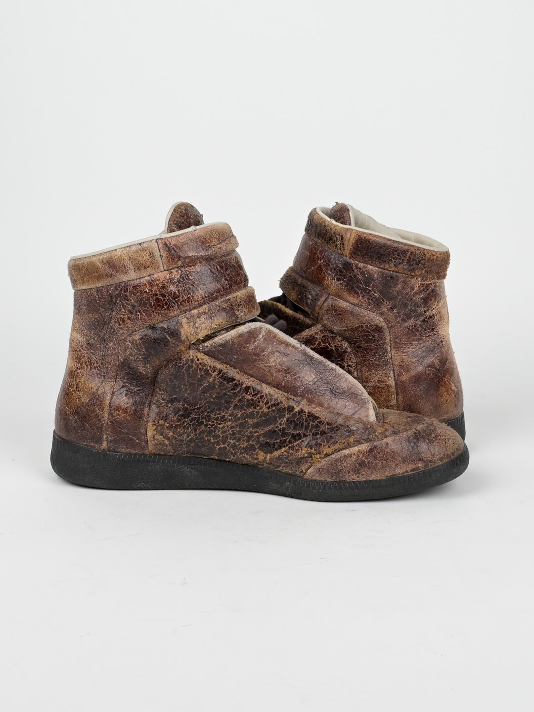 Cracked Leather Future High Top Sneakers
