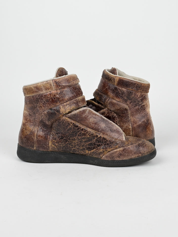 Cracked Leather Future High Top Sneakers