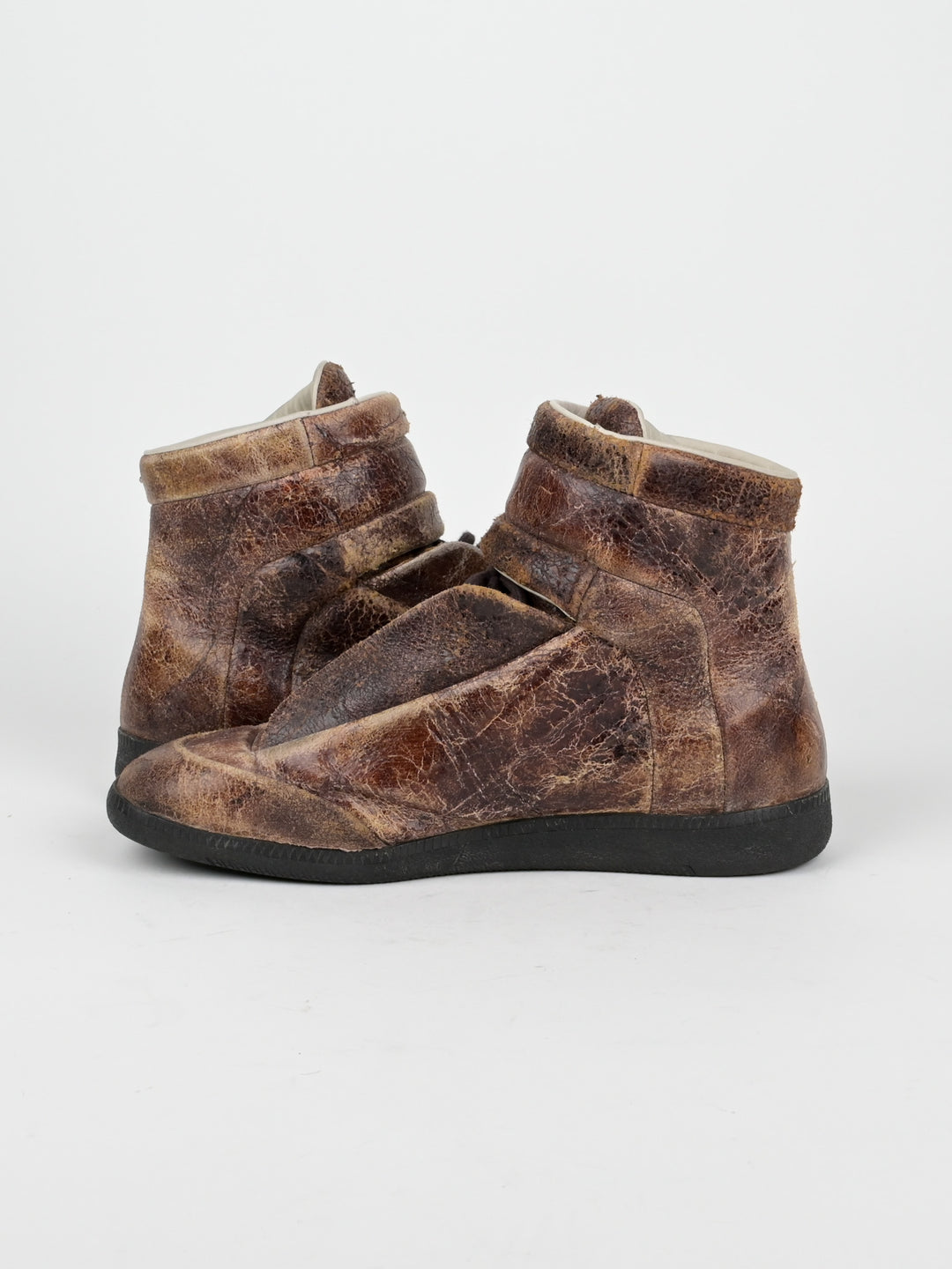 Cracked Leather Future High Top Sneakers
