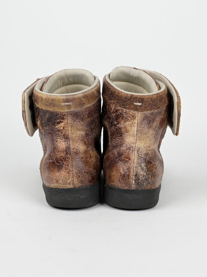 Cracked Leather Future High Top Sneakers