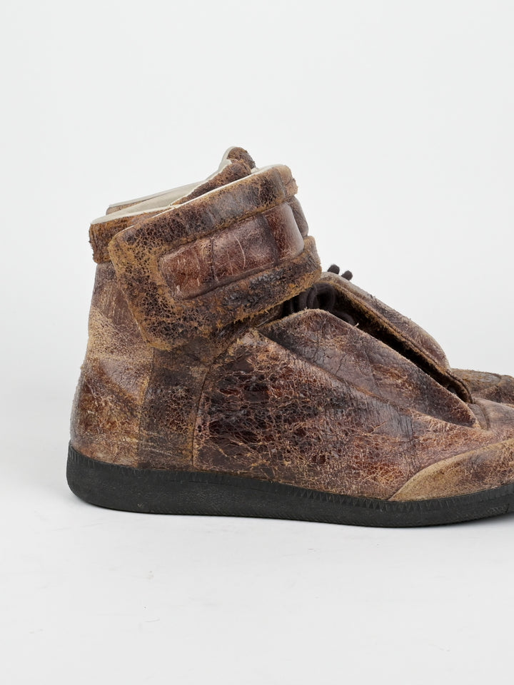 Cracked Leather Future High Top Sneakers