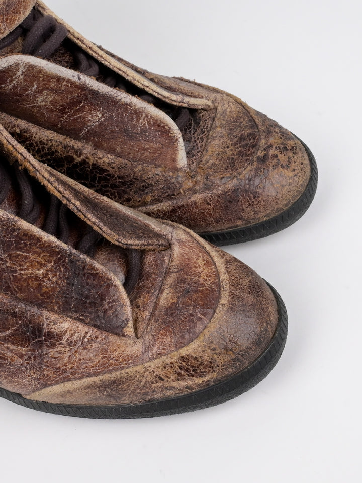 Cracked Leather Future High Top Sneakers