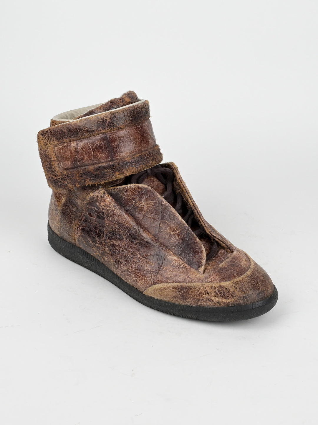 Cracked Leather Future High Top Sneakers