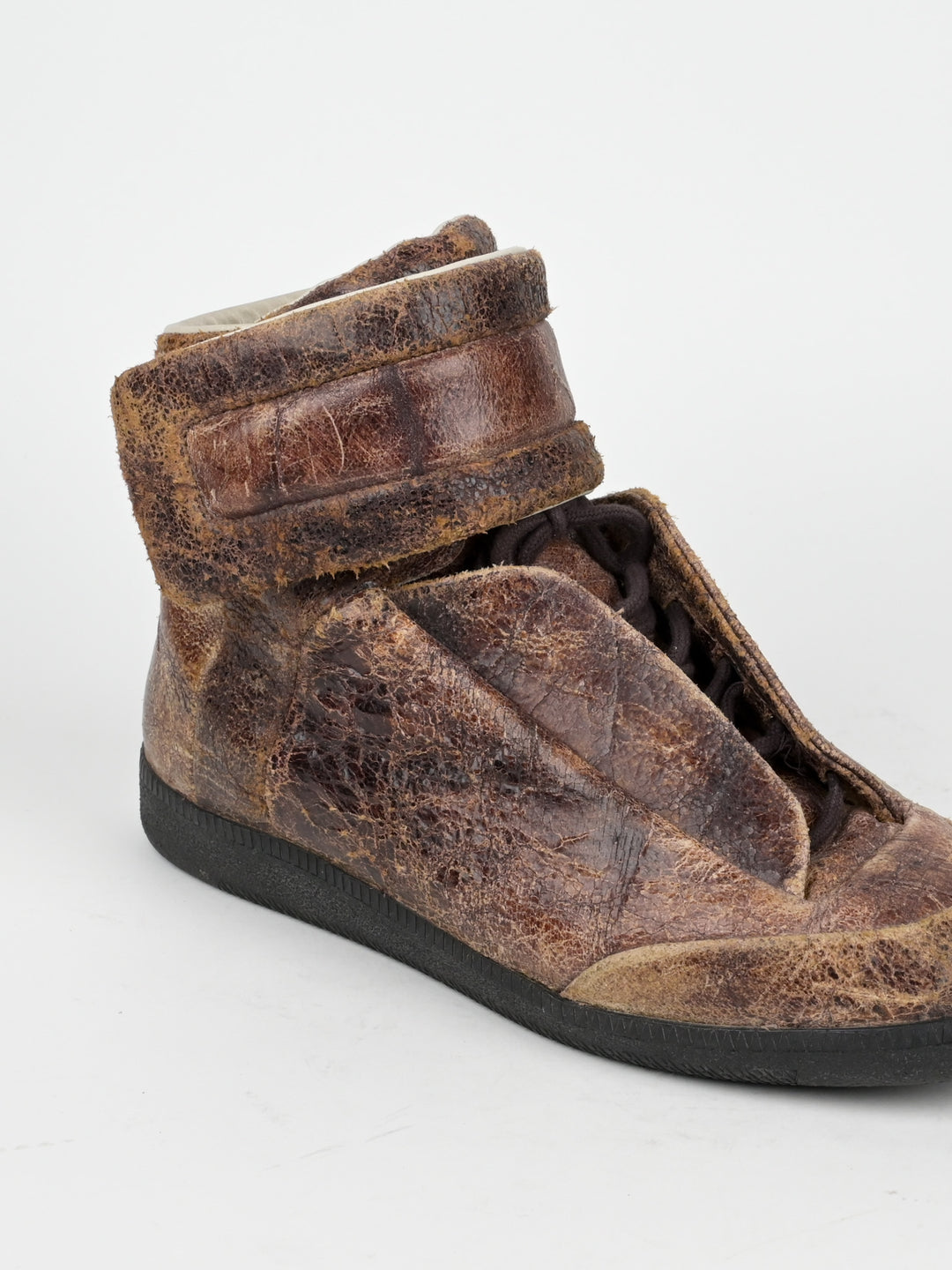 Cracked Leather Future High Top Sneakers