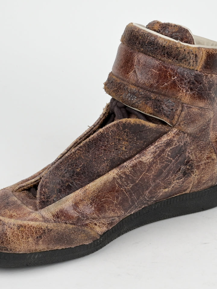 Cracked Leather Future High Top Sneakers