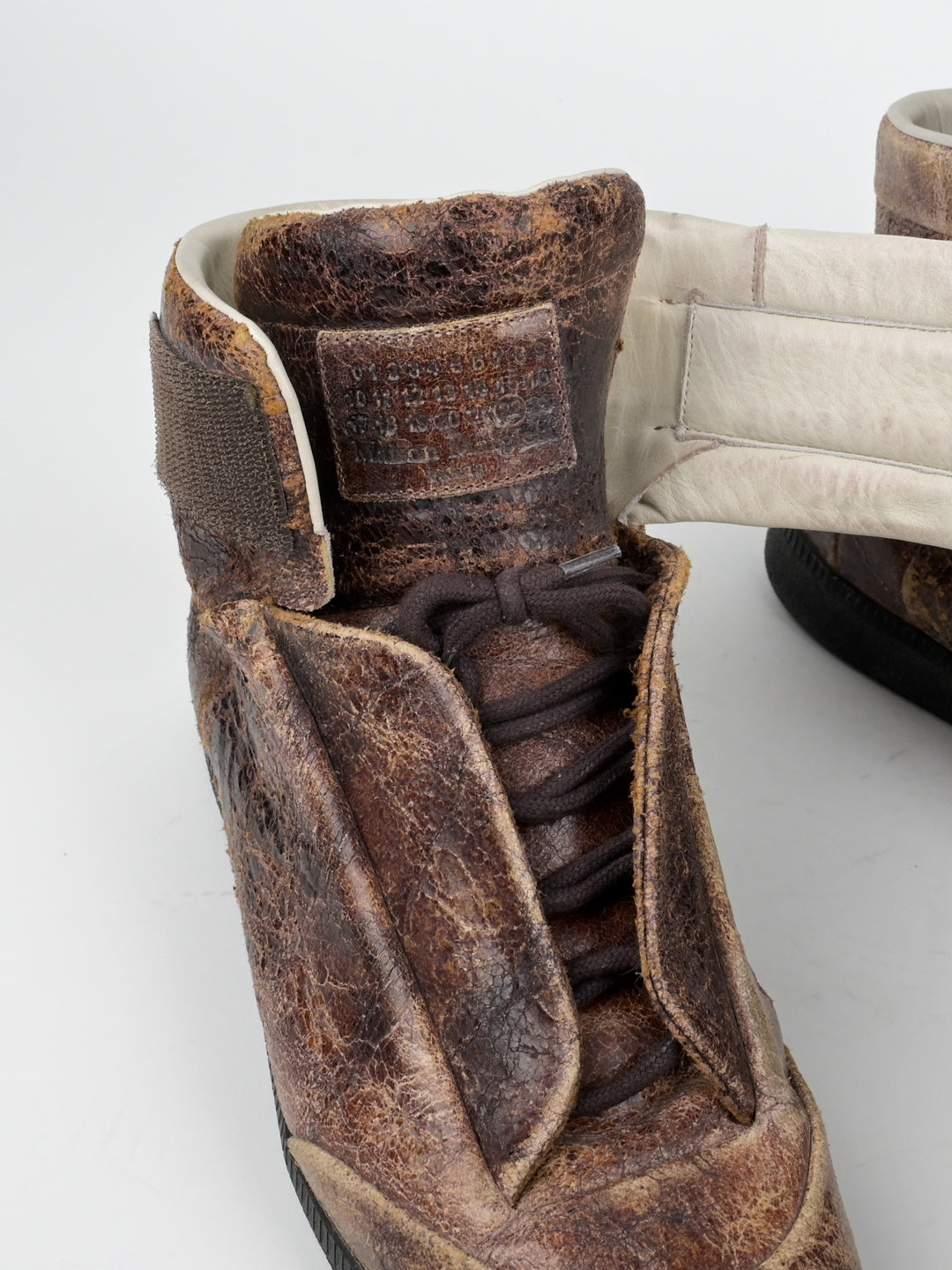 Cracked Leather Future High Top Sneakers