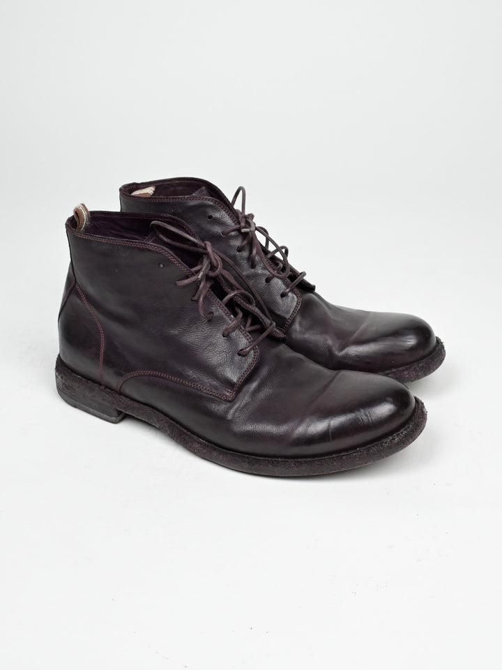 Dark Red Leather Boots