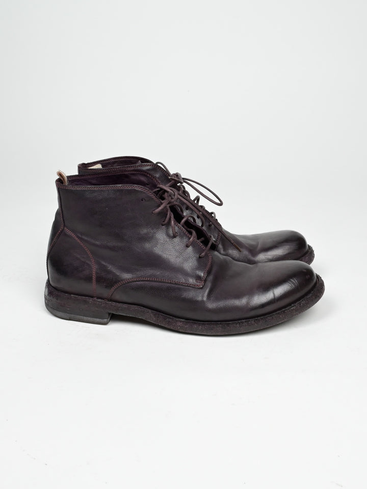 Dark Red Leather Boots