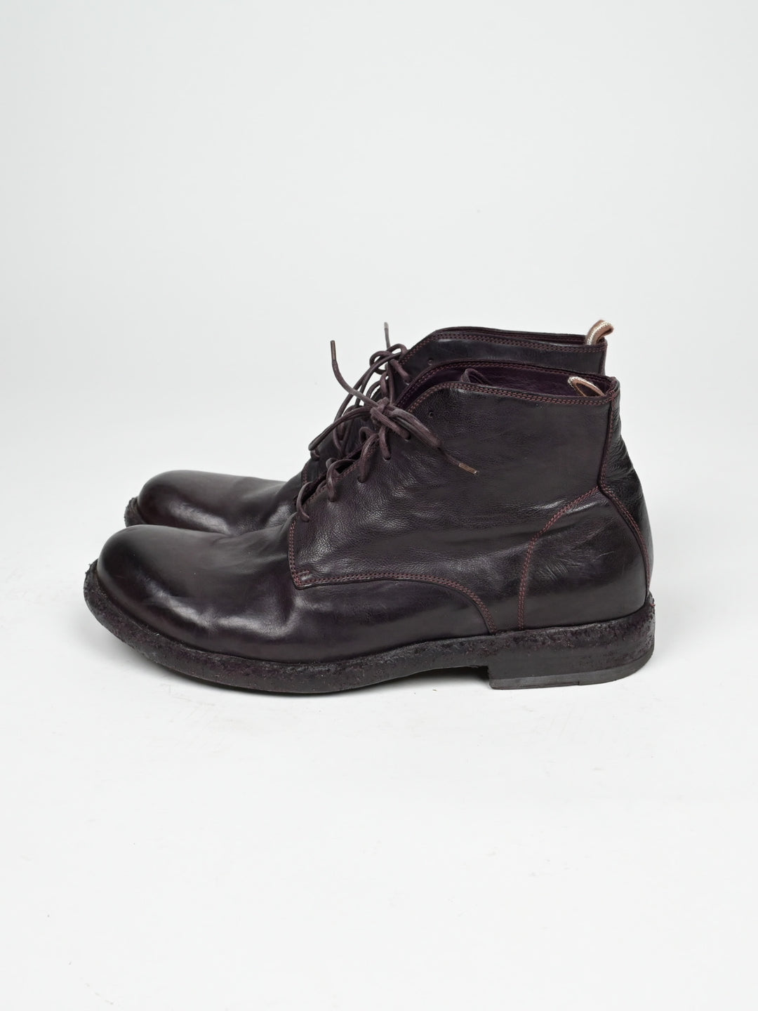 Dark Red Leather Boots
