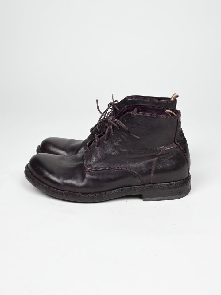 Dark Red Leather Boots