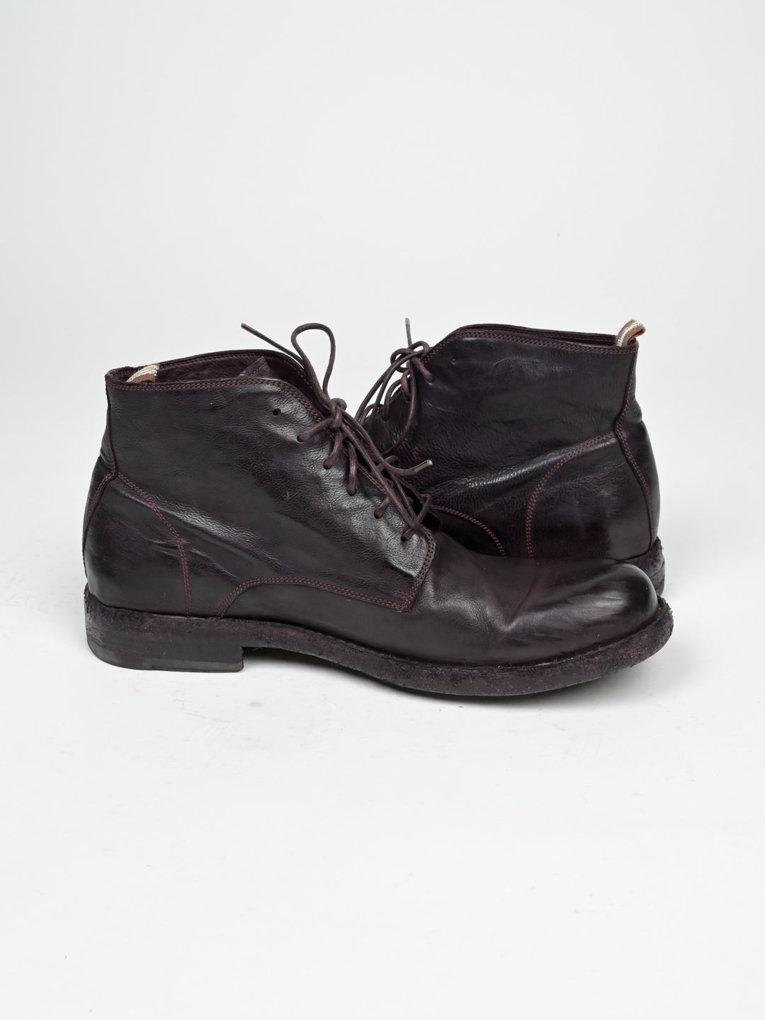 Dark Red Leather Boots
