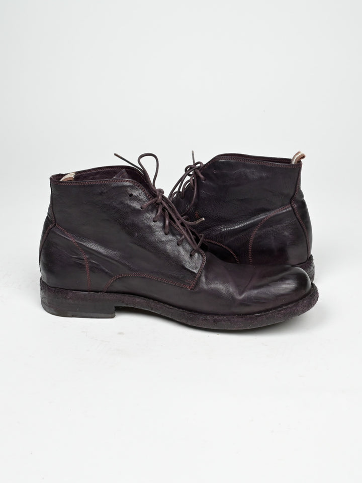 Dark Red Leather Boots