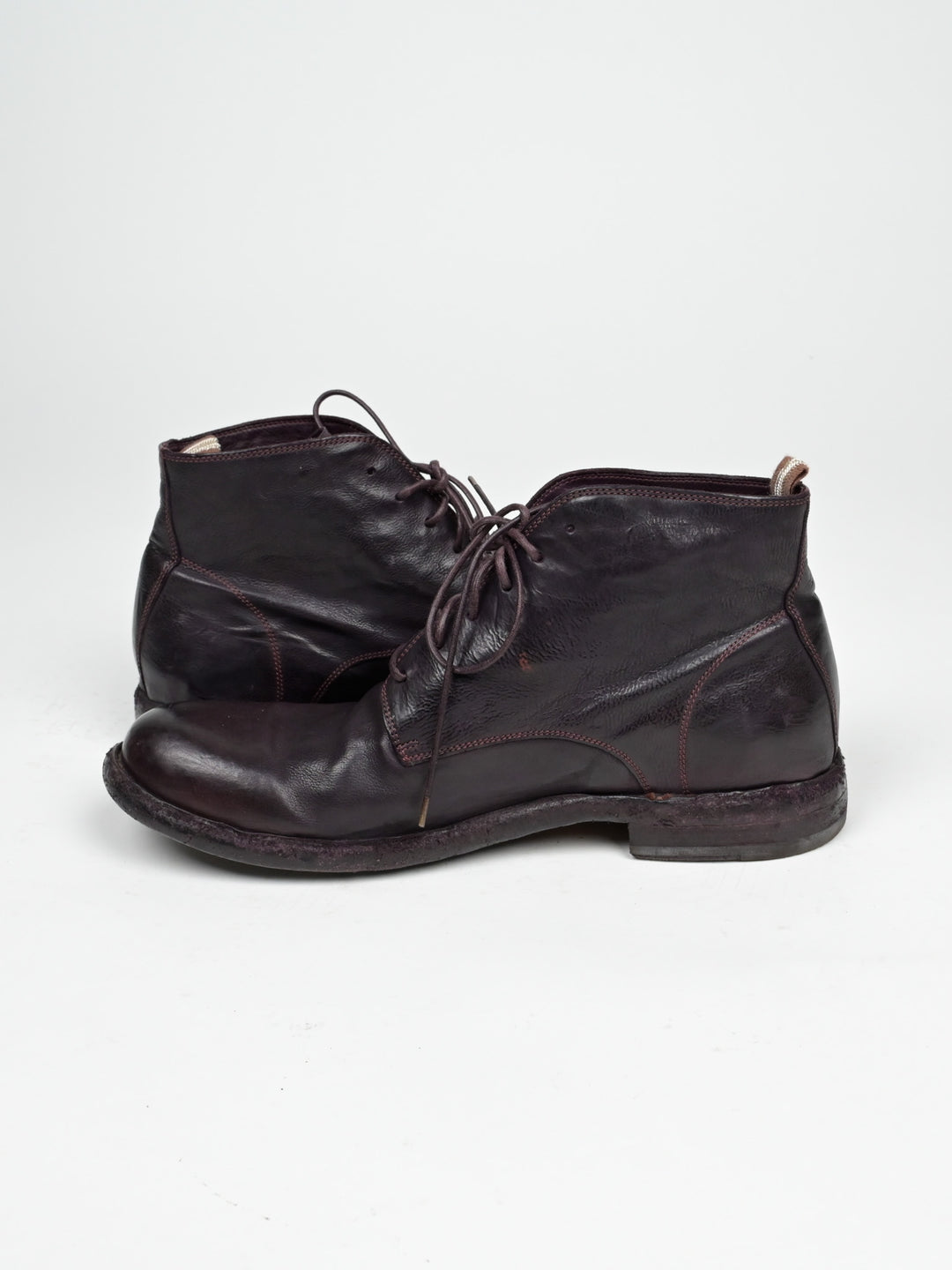 Dark Red Leather Boots