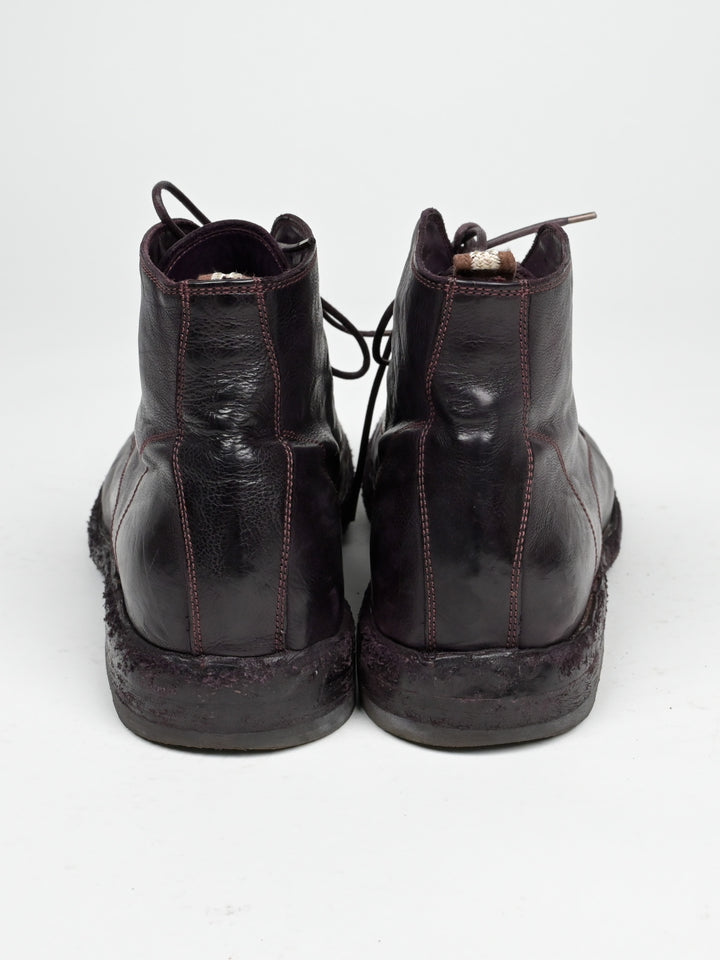 Dark Red Leather Boots