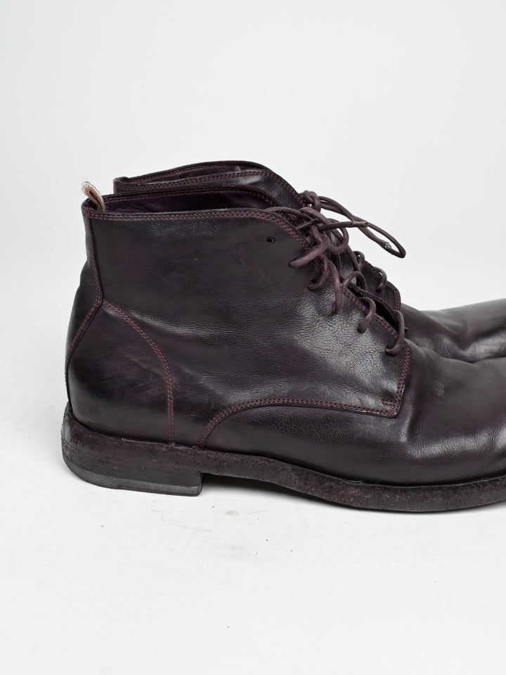 Dark Red Leather Boots