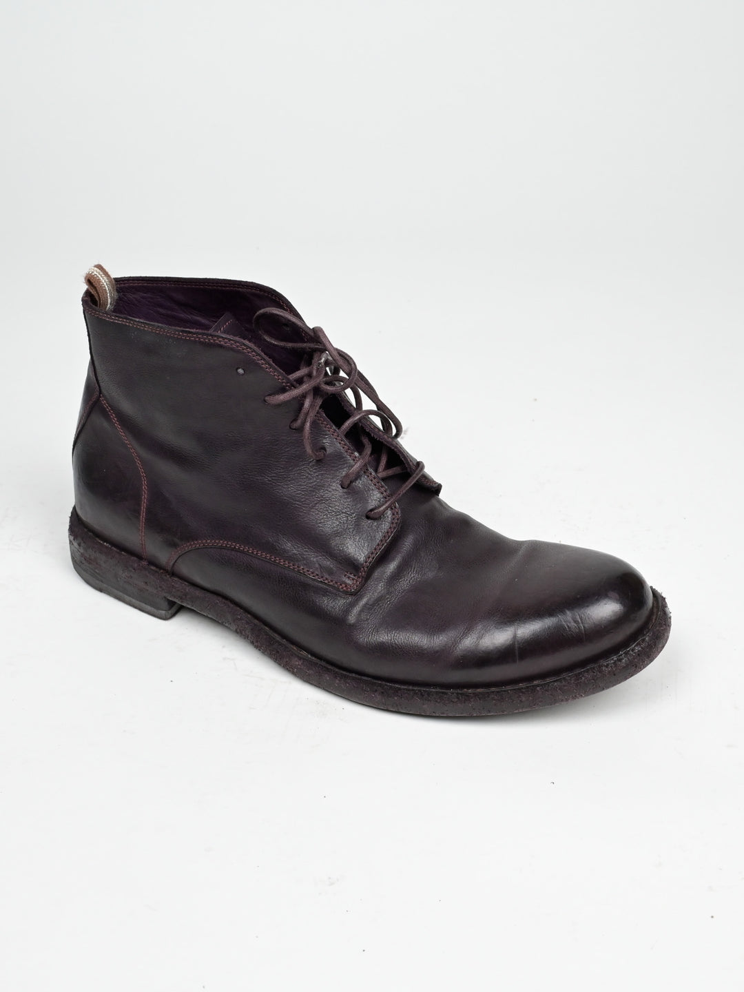 Dark Red Leather Boots