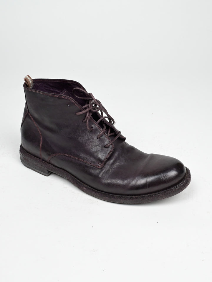 Dark Red Leather Boots